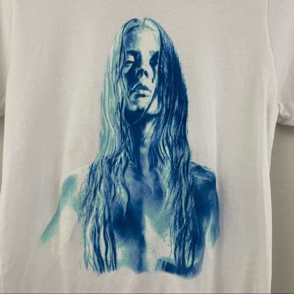ELLIE GOULDING White Blue Gold Hot & Cold Graphic Band Tee - Picture 2 of 5